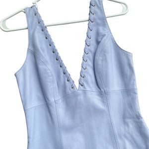 COPY - Vintage Michael Hoban Lavender Leather Mini Dress Size 4